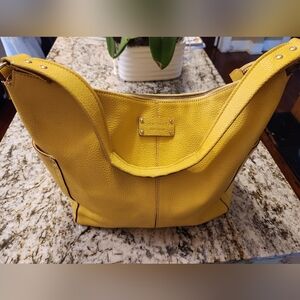 Kate Spade Purse, Large Yellow Leather Hobo Shoulder Bag Handbag EUC Colorful